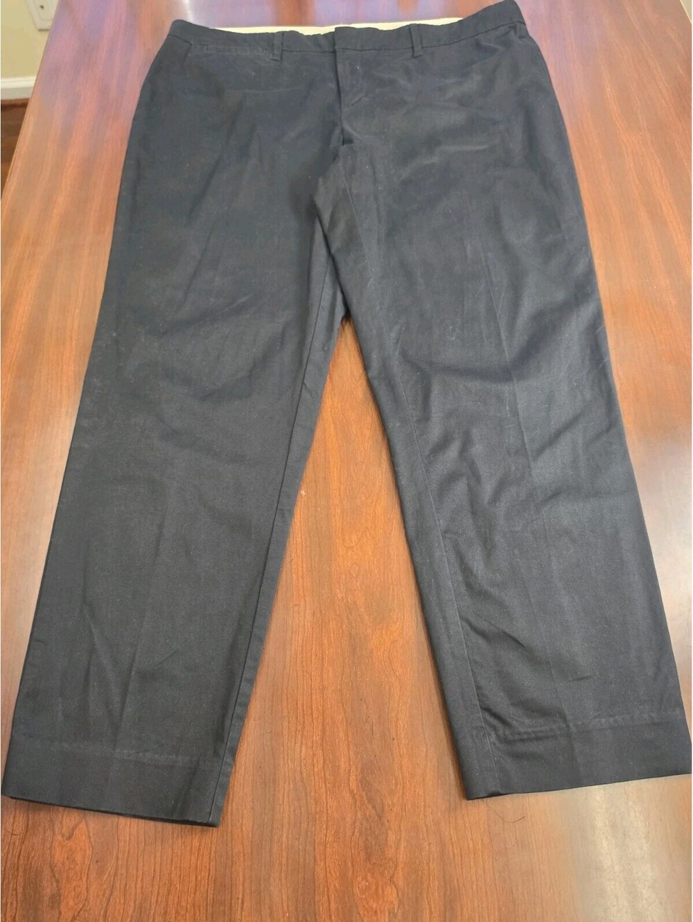 Crown & Ivy Size 16 Black Crop Pants Stretch Cotton Blend Workwear Casual Chic